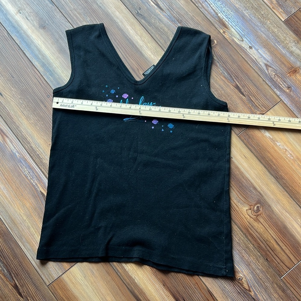 Vintage 90s Harley-Davidson V-Neck Black Tank Top Sz XL - Picture 8 of 9